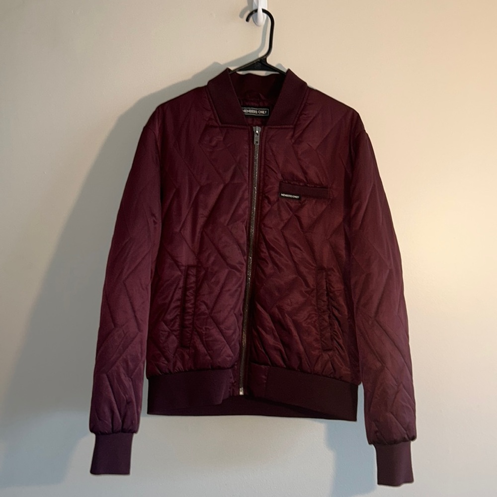 Members Only Burgundy Puffer zipper Jacket